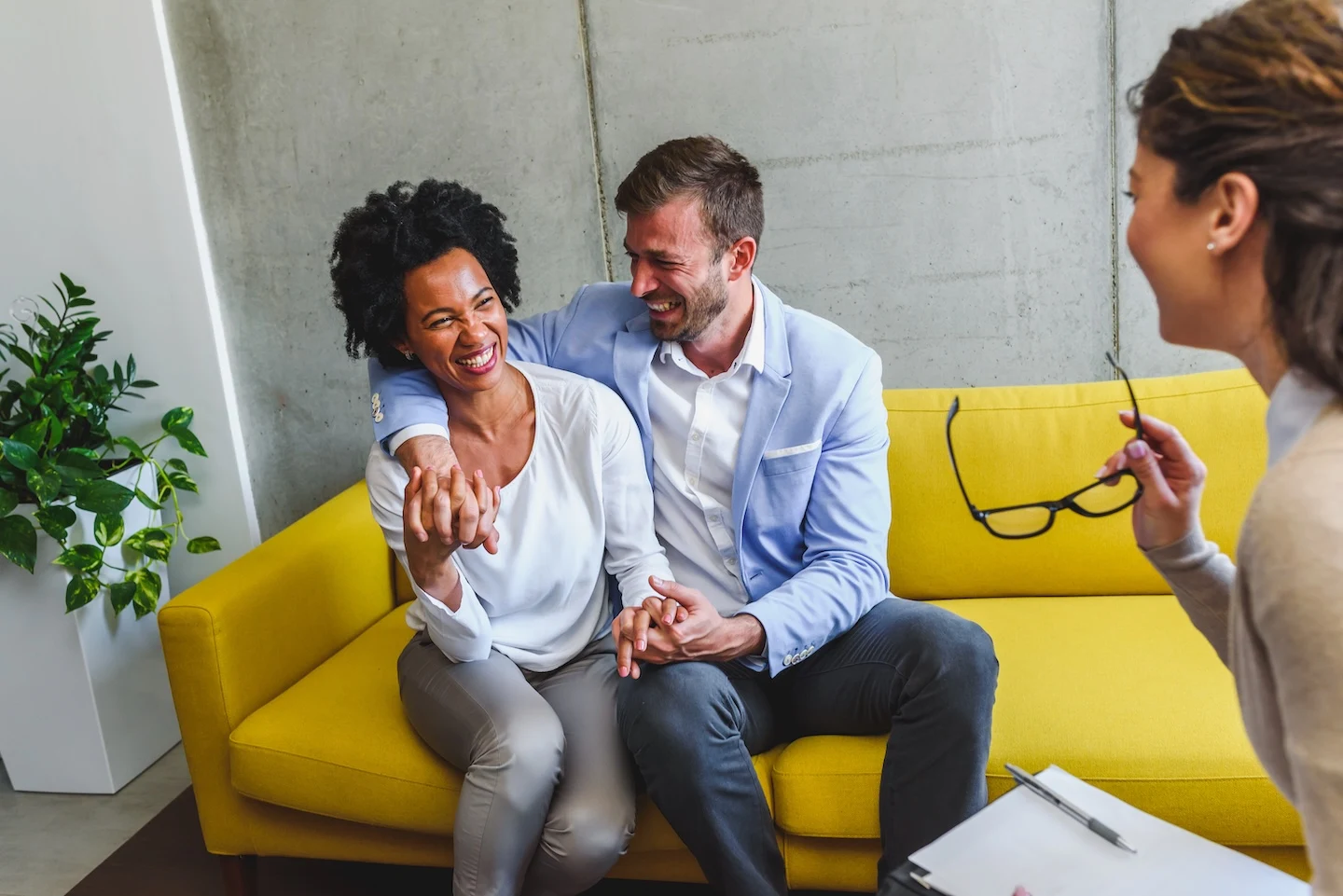 Attachment Styles and Relationship Patterns: A Christian Perspective 3 A happy couple after a successful couples counseling session.